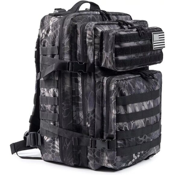 45L Tactical Backpack GrayBlack Waterproof Multi Compartment for Hiking Camping - Picture 3 of 5